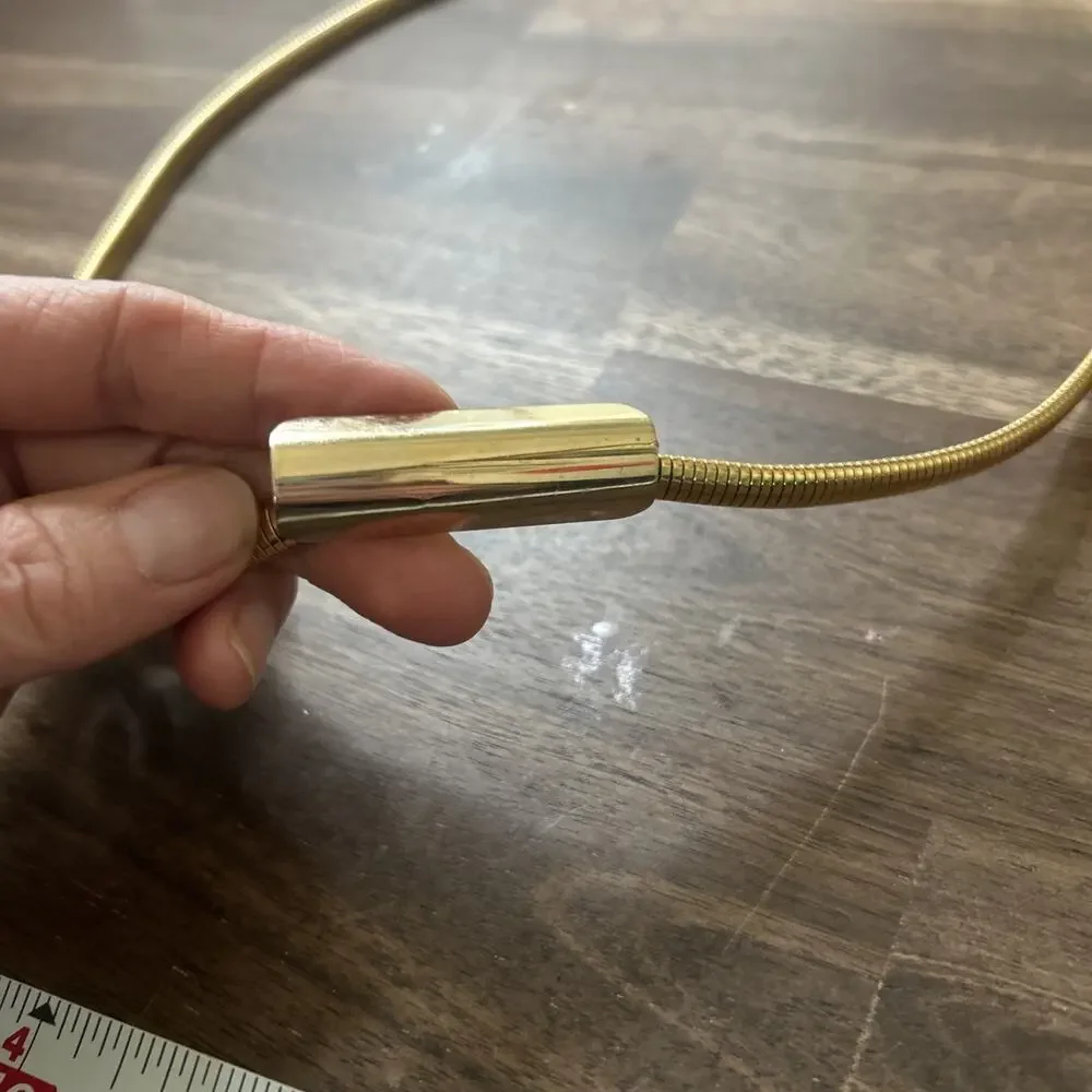 Vintage 80s Gold Tone Serpentine Coil Stretch Belt Buckles 28” And More USA